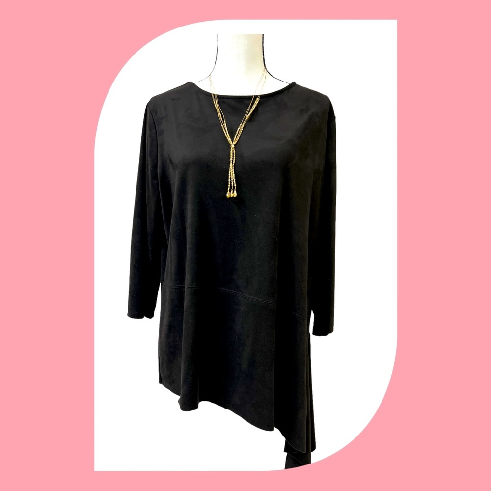 Peck & Peck Faux Suede Top